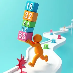 Cube Stack 2048 - play this parkour runner game online for free